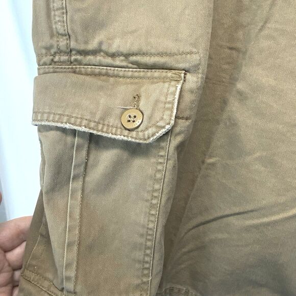 U.S. Polo Association Men's Cargo Shorts Size 44 Khaki Distressed Cotton - Picture 4 of 11